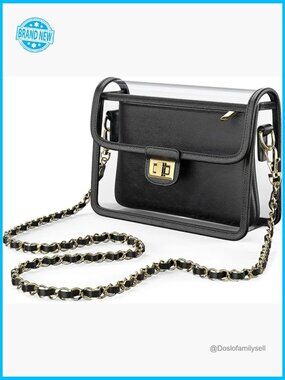 Clear Crossbody Purse Stadium Approved 7.25"x5.25" UV TPU Luxury Bag with